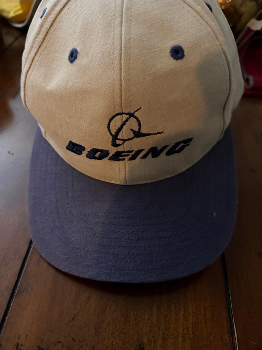 Boeing Two-Tone Logo Baseball Cap - Tan & Navy